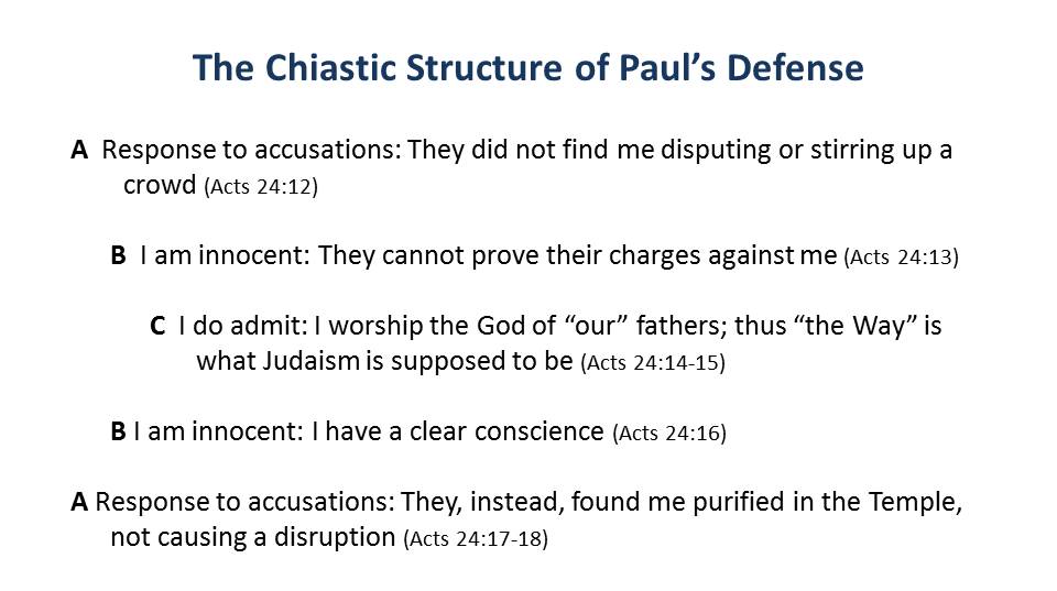 Lesson 27, The Chiastic Structure of Pauls Defense