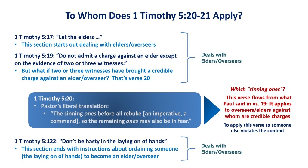 Lesson 10, To Whom Does 1 Timothy 5.20 Apply