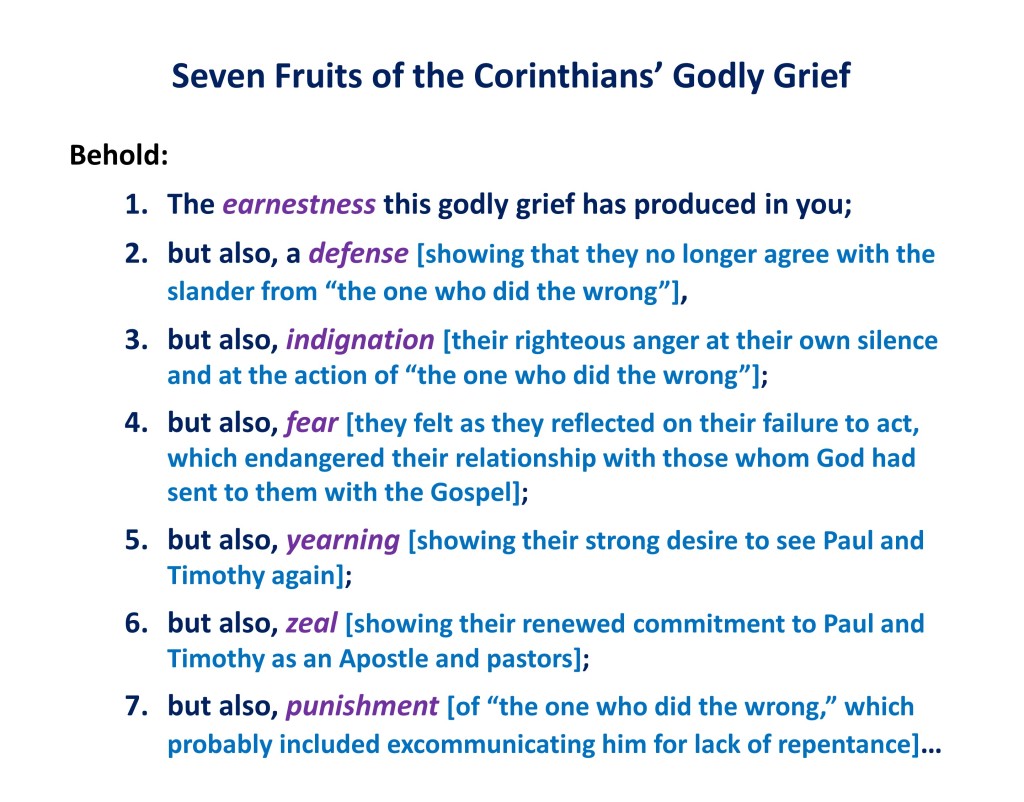 Lesson 11, Fruits of the Corinthians' Godly Grief