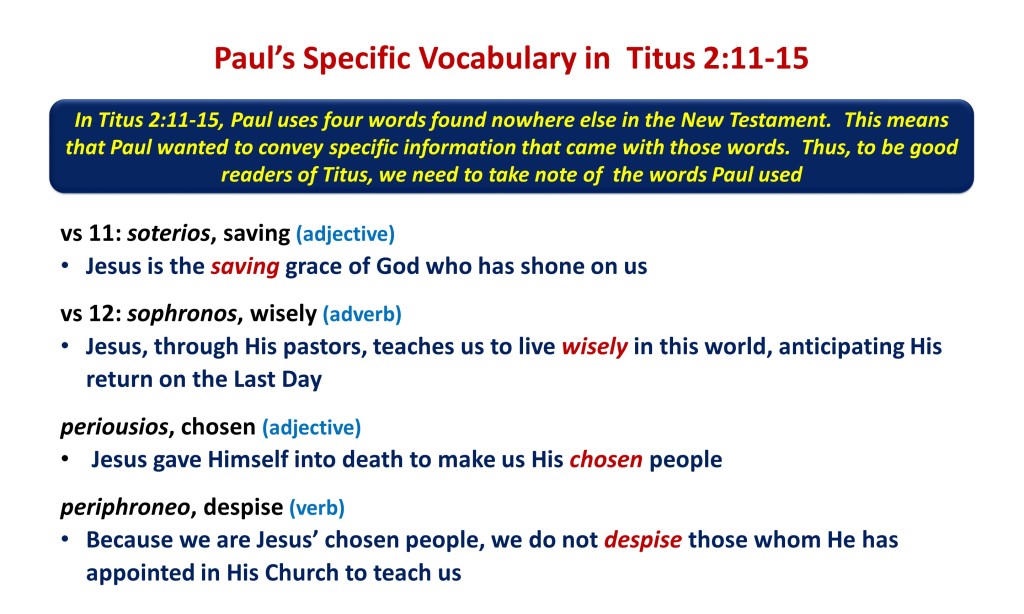 Lesson 5, Pauls Specific Vocabulary in Titus 2.11-15