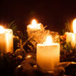Four Burning Candle In Advent Wreath
